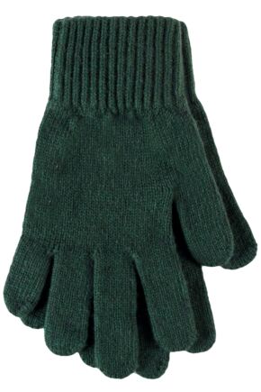 Ladies 1 Pair Great & British Knitwear Made In Scotland 100% Cashmere Plain Gloves In Green