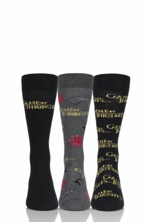 SOCKSHOP 3 Pair Game of Thrones Logo Cotton Socks