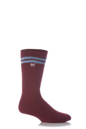 Mens 1 Pair Heat Holders For Football Fans Socks In Claret and Blue