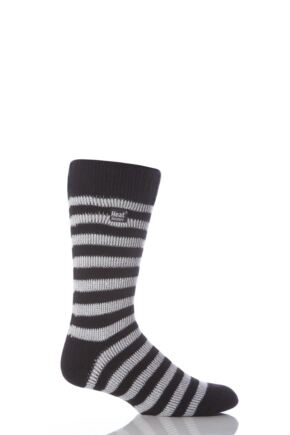 Mens 1 Pair Heat Holders For Football Fans Socks In Black and White