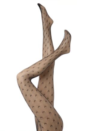 Ladies 1 Pair Elle Hearts Net Tights