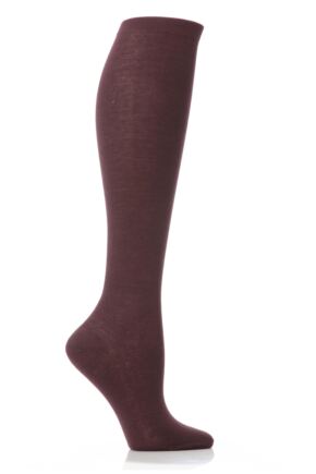 Ladies 1 Pair Elle Pearl Cotton Knee Highs