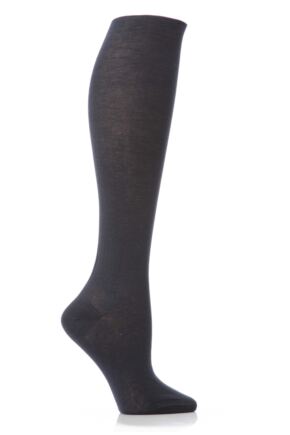 Ladies 1 Pair Elle Pearl Cotton Knee Highs