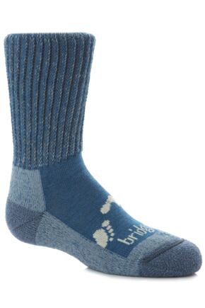 Kids 1 Pair Bridgedale Junior Trekker Socks All Day Comfort Storm Blue XL