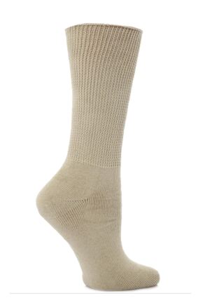 Ladies 1 Pair HJ Hall Diabetic Socks Oatmeal