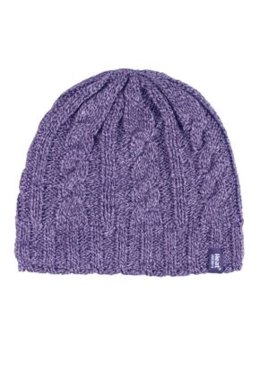 Ladies 1 Pack Heat Holders 4.7 Tog Heatweaver Yarn Hat Purple