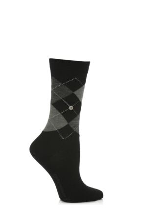 Ladies 1 Pair Burlington Marylebone Argyle Wool Socks