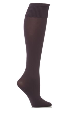 Ladies 1 Pair Trasparenze Cinzia Microfibre Knee Highs Purple