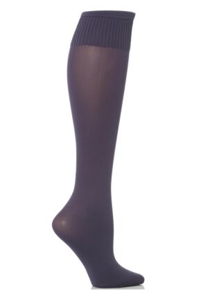 Ladies 1 Pair Trasparenze Cinzia Microfibre Knee Highs Violet