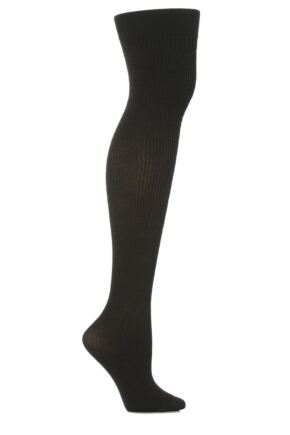 Ladies 1 Pair Trasparenze Dora Ribbed Wool Over The Knee Socks