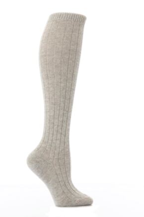 Ladies 1 Pair Pantherella 85% Cashmere Rib Knee High