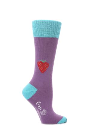 Ladies 1 Pair Corgi 100% Cotton Strawberry Socks