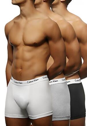 Mens 3 Pack Calvin Klein Cotton Stretch Trunks