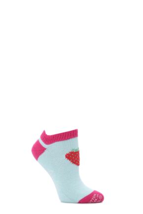 Ladies 1 Pair Corgi 100% Cotton Strawberry Trainer Socks