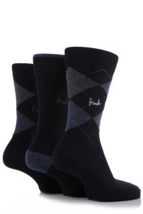 PRINGLE NEW WAVERLEY ARGYLE PATTERNED & PLAIN SOCKS