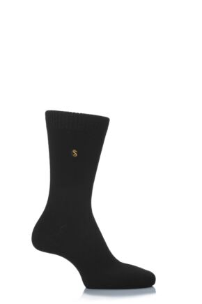 Mens 1 Pair SockShop Colour Burst Cotton Socks with Smooth Toe Seams Black 11-14