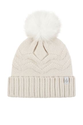 Ladies 1 Pack Heat Holders Cotswolds Turnover Pom Pom Hat