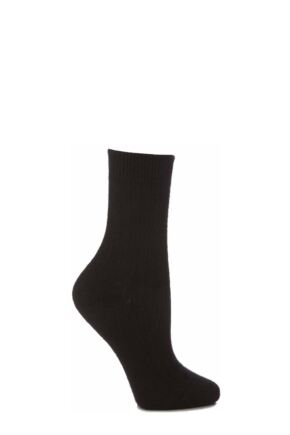 Ladies 1 Pair Pantherella 85% Cashmere Rib Socks Black