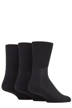 SOCKSHOP Iomi Footnurse Bamboo Cushioned Foot Diabetic Socks Black 4-7 Unisex