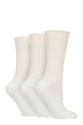 Ladies 3 Pair SOCKSHOP IOMI FootNurse Diabetic Slipper Socks