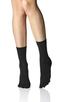 Ladies 1 Pair Iomi Footnurse Toe Socks Black 4-8 Ladies