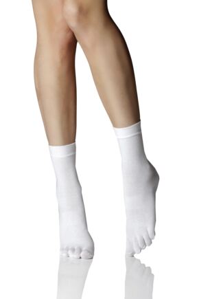 Ladies 1 Pair Iomi Footnurse Toe Socks White 4-8 Ladies