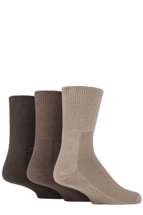 SOCKSHOP Iomi Footnurse Bamboo Cushioned Foot Diabetic Socks Brown 9-12 Unisex