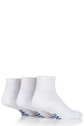 Mens 3 Pair SOCKSHOP Iomi Footnurse Cushioned Foot Gentle Grip Diabetic Ankle Socks White 12-14 Mens