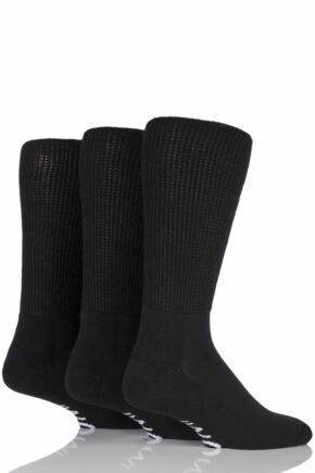 Mens 3 Pair Iomi Footnurse Gentle Grip Cushioned Foot Diabetic Socks Black 9-11 Mens