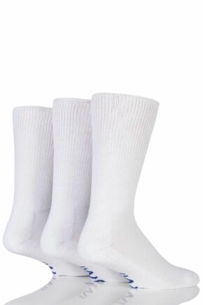 Mens 3 Pair Iomi Footnurse Gentle Grip Cushioned Foot Diabetic Socks White 6-8.5 Mens