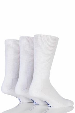 Mens 3 Pair Iomi Footnurse Gentle Grip Cushioned Foot Diabetic Socks White 9-11 Mens