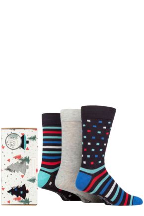 Mens 3 Pair SOCKSHOP Wildfeet Tree Gift Boxed Bamboo Socks