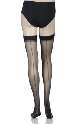 Ladies 1 Pair Jonathan Aston Lycra Seam and Heel Hold Ups