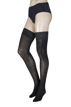 Ladies 1 Pair Trasparenze Jennifer 100 Denier Merino Wool Hold Ups