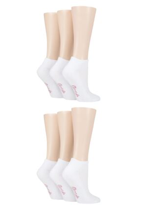 Ladies 6 Pair Jeep Plain Performance Polyester Cushioned Trainer Socks