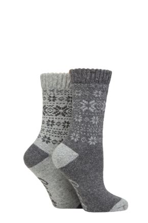 Ladies 2 Pair Jeep Wool Blend Thermal Performance Boot Socks