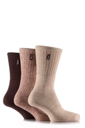 Mens 3 Pair Jeep Terrain Leisure Socks Browns
