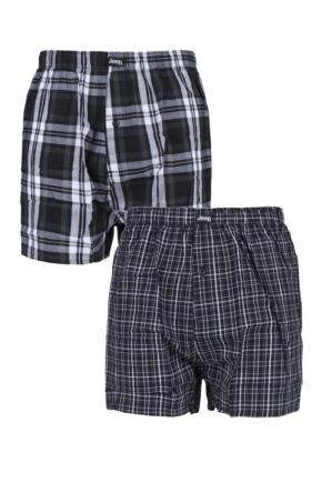 Mens 2 Pair Jeep 100% Cotton Woven Boxers