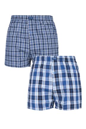 Mens 2 Pair Jeep 100% Cotton Woven Boxers