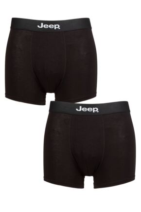 Mens 2 Pack Jeep Plain Fitted Bamboo Trunks