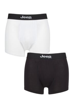 Mens 2 Pack Jeep Plain Fitted Bamboo Trunks