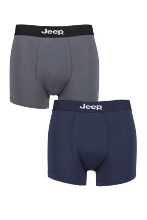 Mens 2 Pack Jeep Plain Fitted Bamboo Trunks