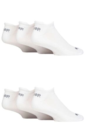 Mens 6 Pair Jeep Performance Trainer Socks White 6-11 Mens