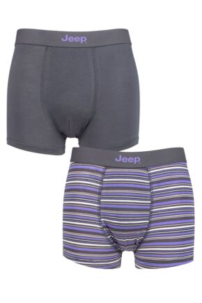 Mens 2 Pack Jeep Striped Fitted Bamboo Trunks
