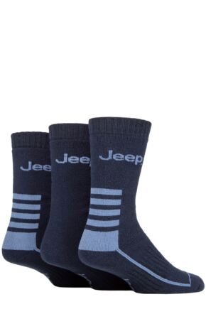 Mens 3 Pair Jeep Cotton Blend Boot Socks