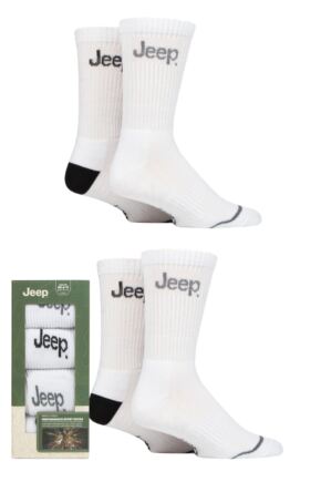 Mens 4 Pair Jeep Gift Boxed Performance Sports Socks