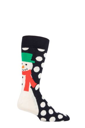 Mens and Ladies 1 Pair Happy Socks Jumbo Snowman Socks