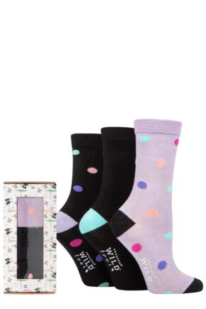 Ladies 3 Pair SOCKSHOP Wildfeet Bamboo Gift Box