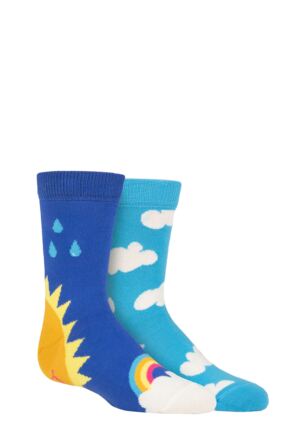 Kids 2 Pair Happy Socks After Rain Socks Multi 0-12 Months