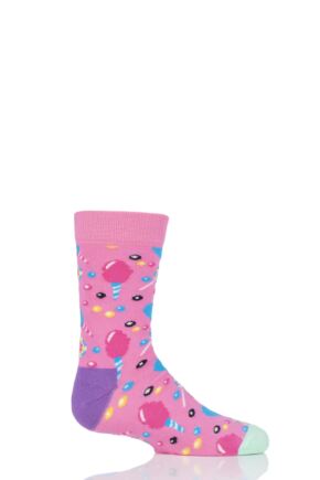 Boys & Girls 1 Pair Happy Socks Cotton Candy Cotton Socks Pink 0-12 Months